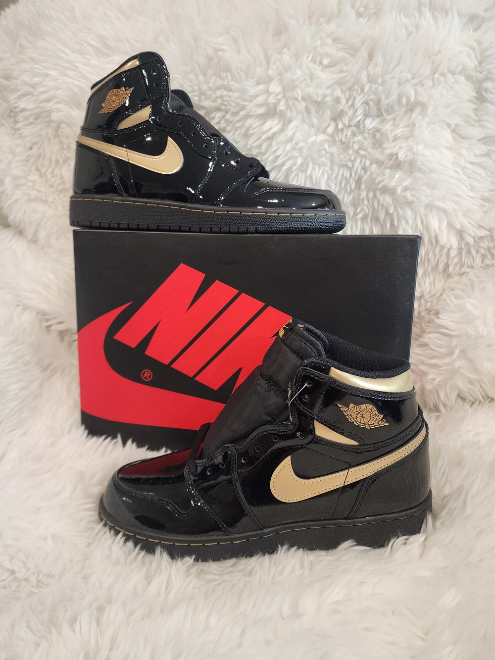 Nike Black and Gold High-Top Sneakers